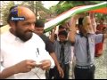 Modi Masks & 2015 ft National Flag : Unique Celebration Of New Year in Hyd