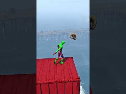 GTA 5 Epic Spiderman Ragdolls | Jumps / Fails ep.1376 #shorts