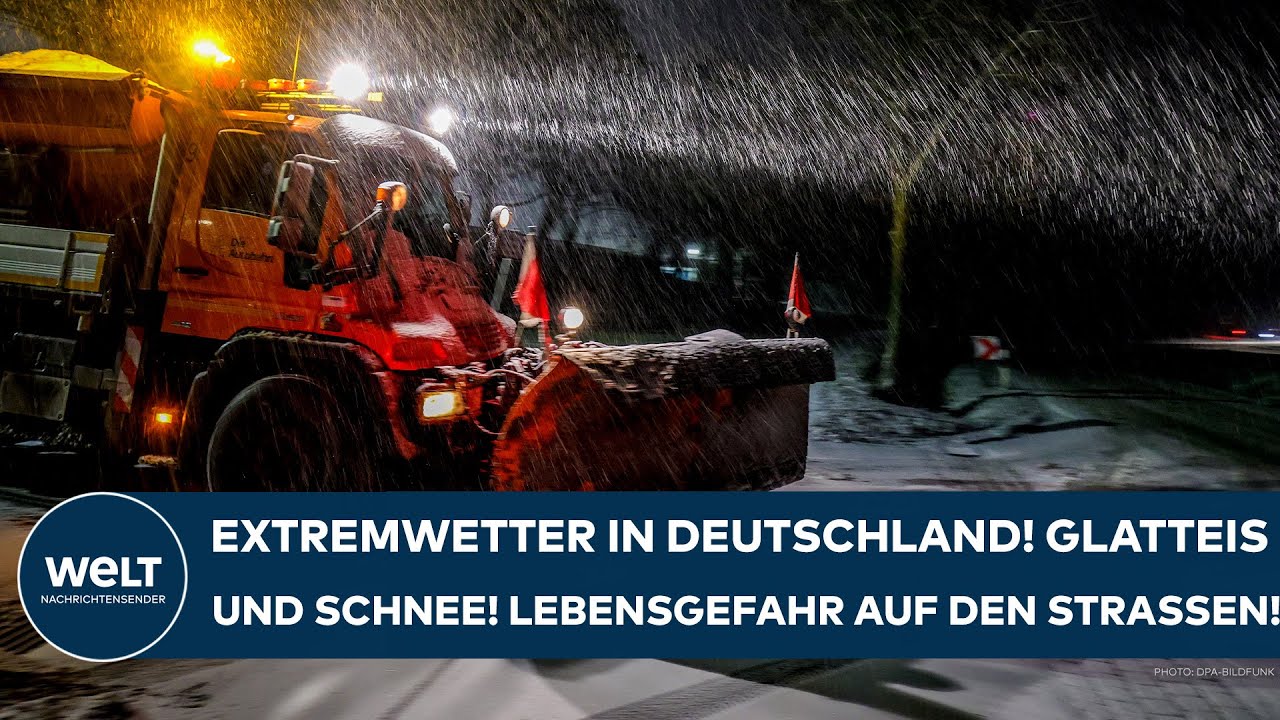 DEUTSCHLAND: Extremwetter! Glatteis und Schnee! Lebensgefahr auf den Straßen!