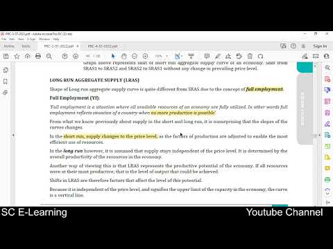 Long Run Aggregate Supply || Lecture 2
