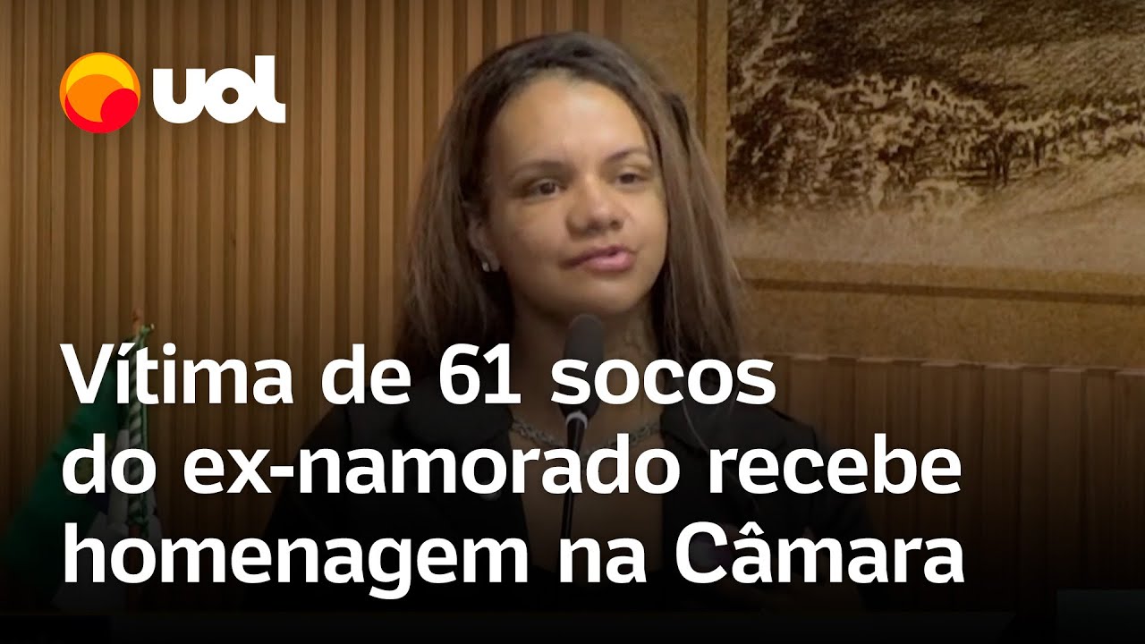 Mulher agredida com 61 socos pelo ex-namorado recebe homenagem na Câmara e fala sobre a violência
