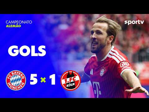 BAYERN DE MUNIQUE 5 X 1 COLÔNIA | GOLS | 34ª RODADA | CAMPEONATO ALEMÃO 2025/25 | sportv
