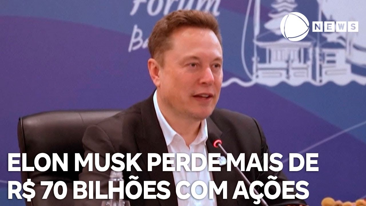 Elon Musk perde mais de R$ 70 bilhões com queda de ações