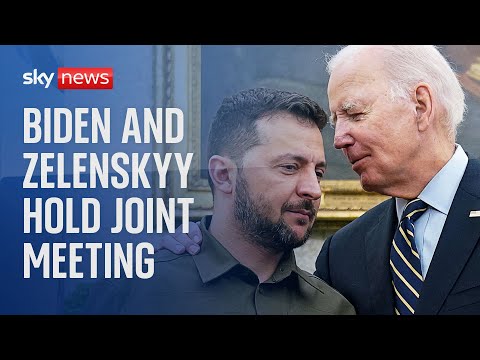 US President Joe Biden and Ukrainian President Volodymyr Zelenskyy hold joint meeting