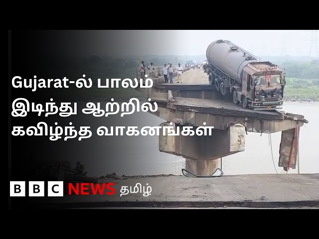 வாகனங்கள் செல்லும்போதே இடிந்துவிழுந்த பாலம்; பலியான உயிர்கள் | Gujarat Bridge Collapse
