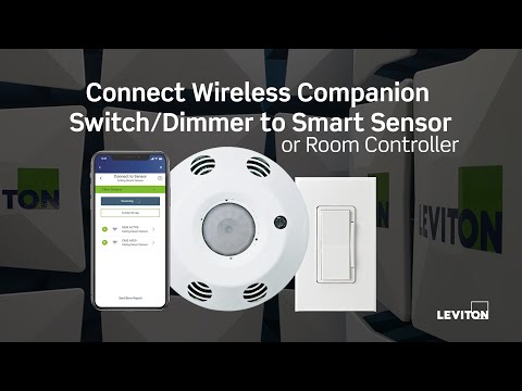 Connect Leviton Wireless Companion Switch or Dimmer to Smart Ceiling
Mount Room Controller or Sensor