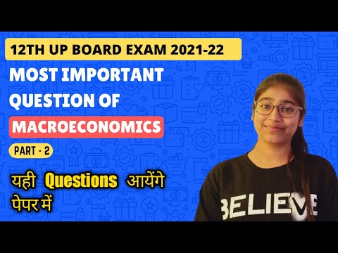 Most Important Questions of Macroeconomics | Part - 2 | 12th UP BOARD EXAM 2021-22