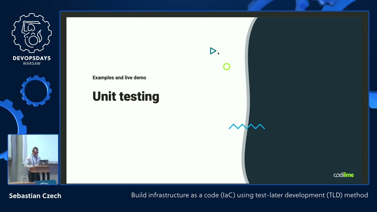 DevOpsDays Warsaw 2022 - Sebastian Czech - Build infrastructure as a code (IaC) utilizing test-later...