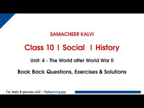 The World after World War II Book Back Exercises | Unit 4 | Class 10 | Social | History | Samacheer