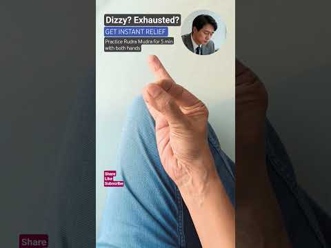 Rudra Mudra replenishes the earth element. It cures exhaustion and dizziness. #exhaustion #dizziness