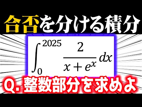 合否を分ける積分⑩【不等式評価を攻略せよ】（2023東工大・改）