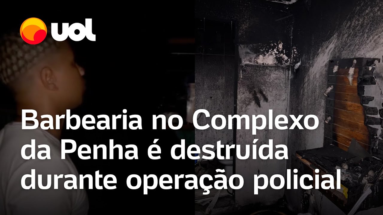 Operação na Penha Dono de barbearia mostra comércio totalmente destruído após ação policial  TV Online Operação na Penha Dono de barbearia mostra comércio totalmente destruído após ação policial