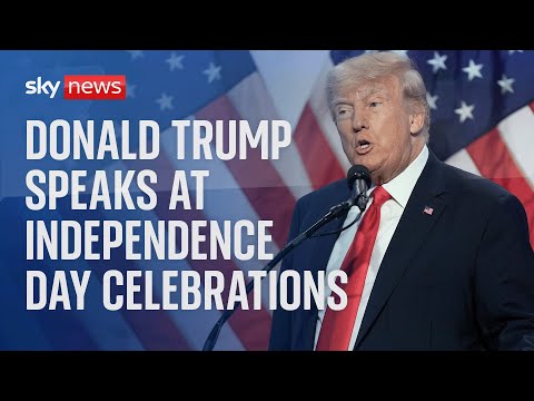 Former US President Donald Trump delivers speech ahead of Independence Day