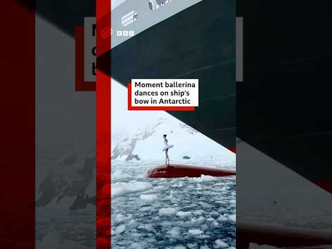 Ballerina dances on ship's bow in Antarctica. #Dance #BBCNews