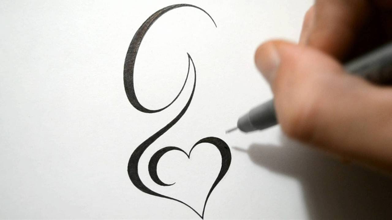 Designing Simple Initial G Tattoo Design Calligraphy Style YouTube