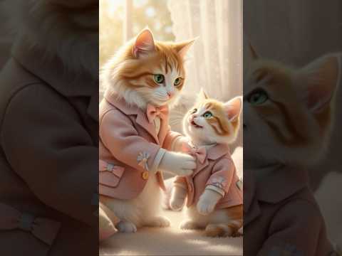 A Mother Cat’s Love 💖 | Matching Outfits, Matching Hearts | Cute Cat Moments