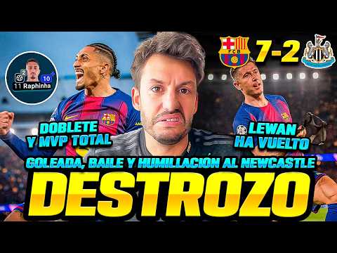 RAPHINHA BRUTAL, LEWAN REGRESA Y DESTROZO TOTAL DEL BARÇA 7-2 AL NEWCASTLE POR CHAMPIONS | Ubietoo