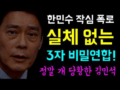 한민수 작심폭로... 실체없는 '신천지 3자 비밀연합!', 8.17 당대표 당선부터 현재까지 '모든 과정 대폭로!', 정말 개 당황한 김민석... 천박의 끝판 정치!