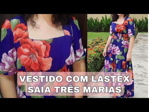 COSTURANDO VESTIDO LONGO / LASTEX / SAIA TRÊS MARIAS /