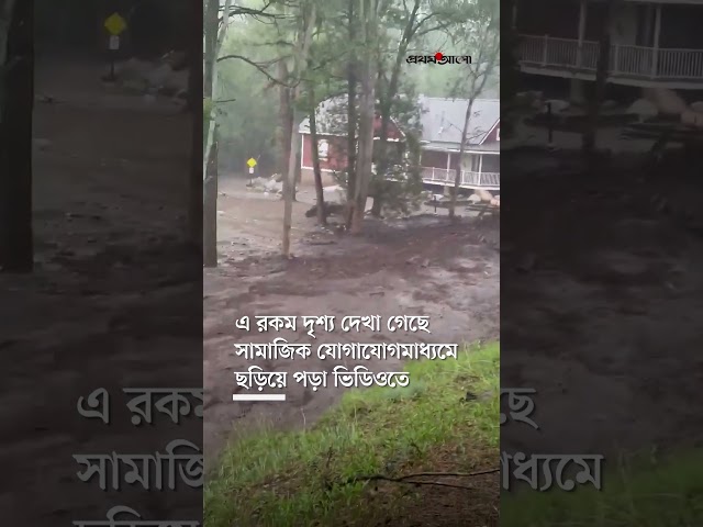 বন্যার পানিতে ভেসে গেল আস্ত বাড়ি #flood #us #prothomalo
