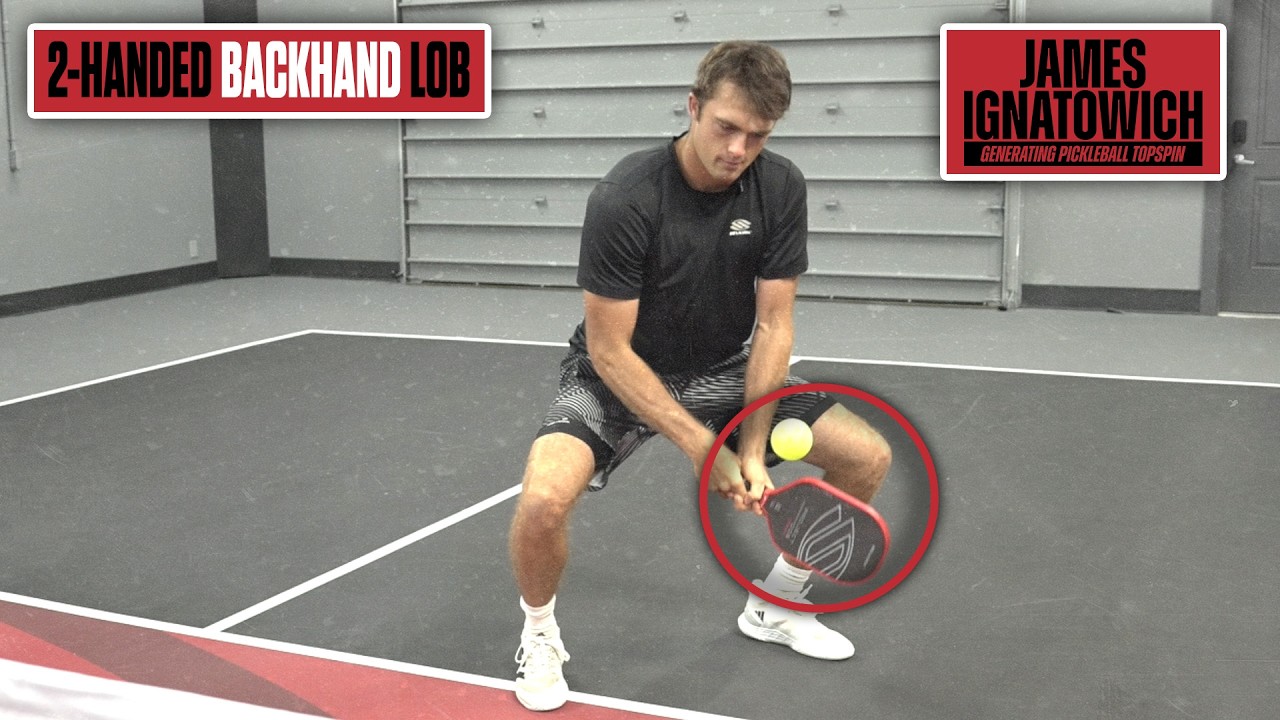 2-Handed Backhand Off-the-Bounce Lob to Generate Pickleball Topspin