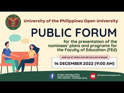Public Forum for the presentation of the nominees’ plans and programs for the Faculty of Education