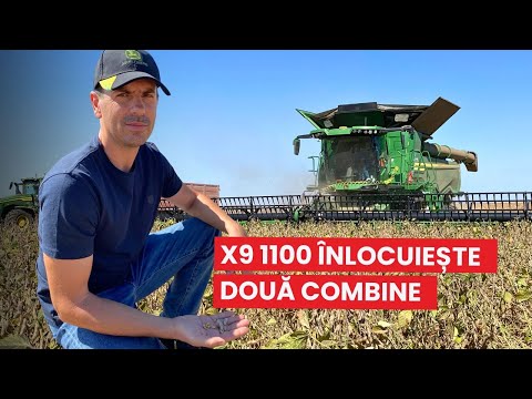 John Deere X9 1100 înlocuiește 2 combine la recoltarea de soia #recolta2025