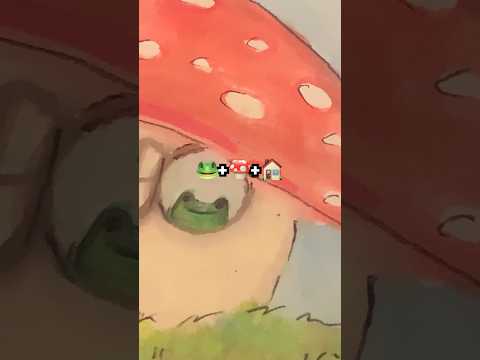 Turning emojis into pantings!🍄#youngartist #drawing #art #artist #frog  #shorts #emoji