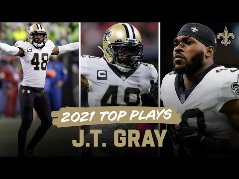 J.T. Gray Top Plays of the 2021 NFL Season | New Orleans Saints Highlights video clip