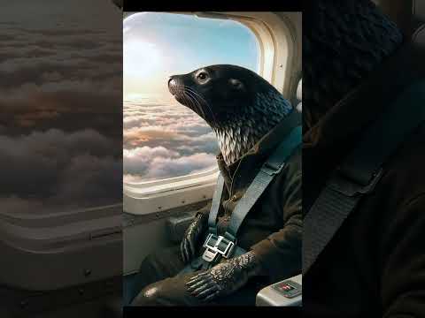 Seal on a Plane Sees… Something Outside 👀✈️