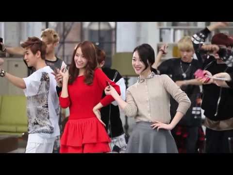 SNSD Yoona with fx Sulli and EXO SK Telecom CF Making Film