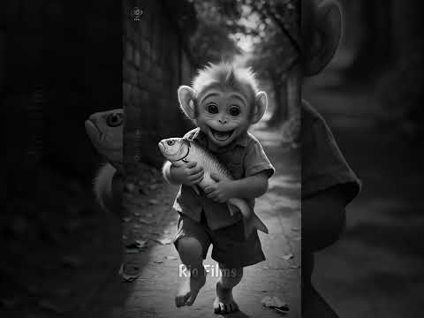 poor baby monkey Rio emotional 😭 Fish story ❤️