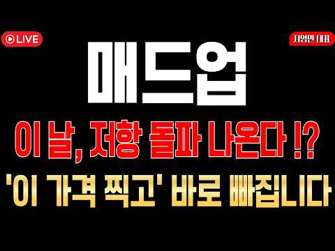 [매드업 주가전망] 이 날, 저항돌파 시도!? '이 가격 찍고' 바로 빠집니다