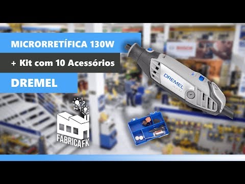 Micro Retífica 3000 com 10 Peças 33000rpm 120W 127V Dremel - Vídeo explicativo