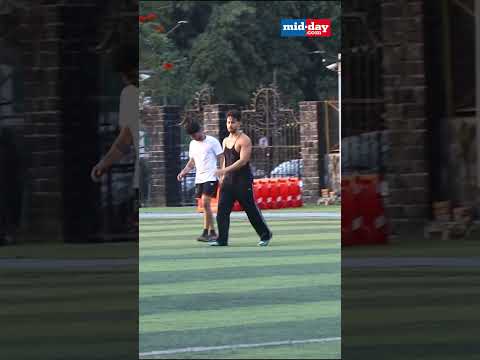 Tiger Shroff Kartik Aaryan Rohit Zinjurke Caught Playing Football Together in Mumbai