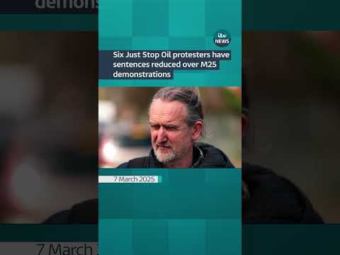 Six Just Stop Oil protestors have sentences reduced over M25 demonstrations | ITV News