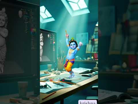 baby krishna dance on thumak thumak jane ye nal #3dart #figurines #shorts