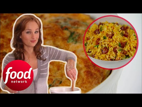 How To Make Chicken & Cheddar Soufflé And Pancetta & Saffron Rice With A Modern Spin | Giada At Home