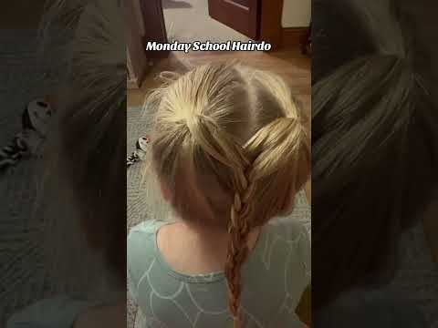 Easy school hair style when you are in a rush #funhair #kidshairstyle