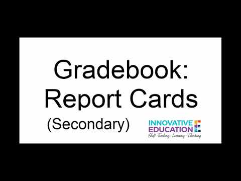 Secondary Report Cards (update)