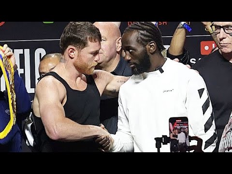 Canelo SIZES UP Crawford’s Bulked Up Physique during FACE OFF