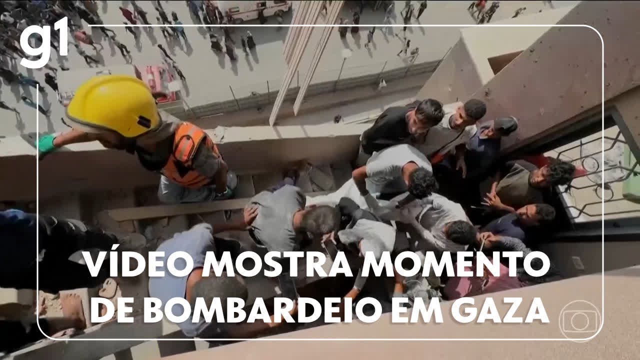 Vídeo mostra momento de bombardeio israelense em hospital em Gaza