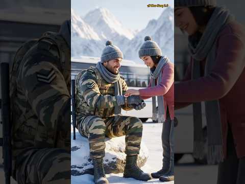 Indian Army Soldier Saves Bus in Snowy Mountains🪔#ai #baby #indianarmy