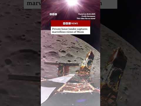 Private lunar lander captures marvellous views of Moon. #LunarLander #BBCNews