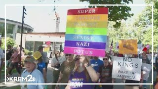 Thousands turn out for 'No Kings' rally in Spokane
