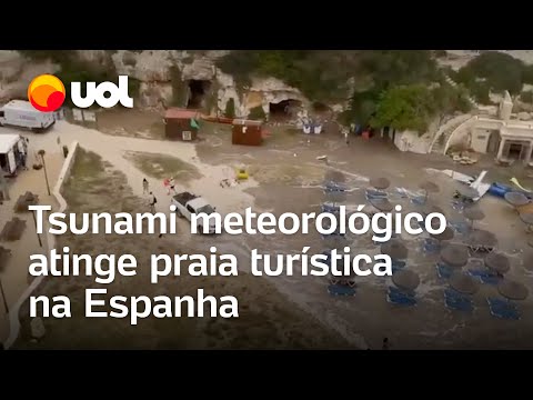 Tsunami meteorológico atinge praia em Maiorca, na Espanha; vídeo mostra momento