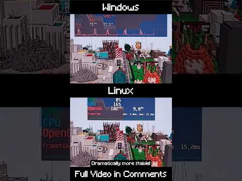 Minecraft has WAY HIGHER FPS on Linux than Windows!? #shorts #minecraft #linux