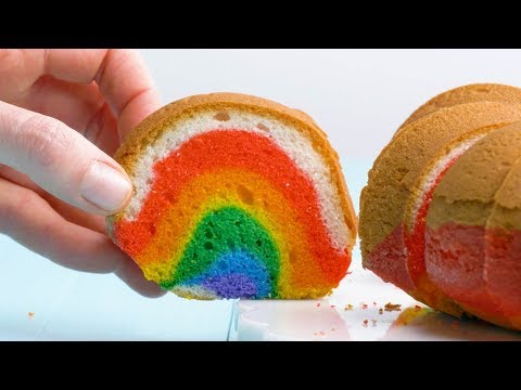 Rainbow Cake with Clouds