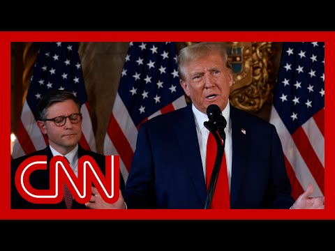 Trump asked about MTG’s fight to oust Johnson at Mar-a-Lago briefing
