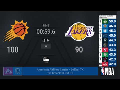 Suns @ Lakers | NBA Playoffs on ABC Live Scoreboard